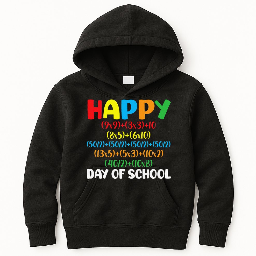 Math Formula Happy 100th Day Of School Math Teacher Kids Hoodie
