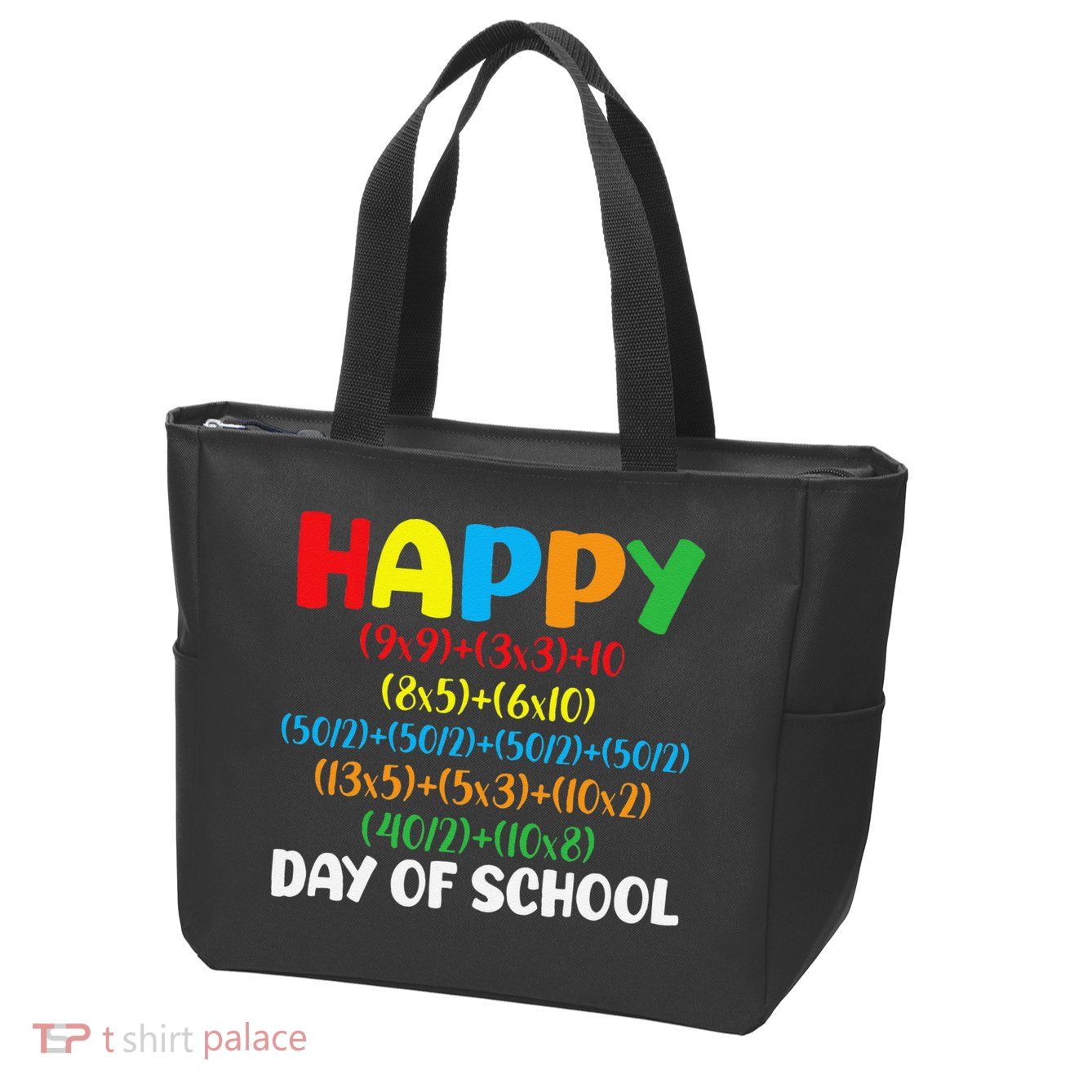 Math Formula Happy 100th Day Of School Math Teacher Zip Tote Bag