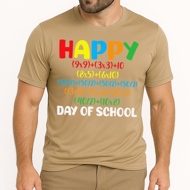 Math Formula Happy 100th Day Of School Math Teacher Performance Shirt