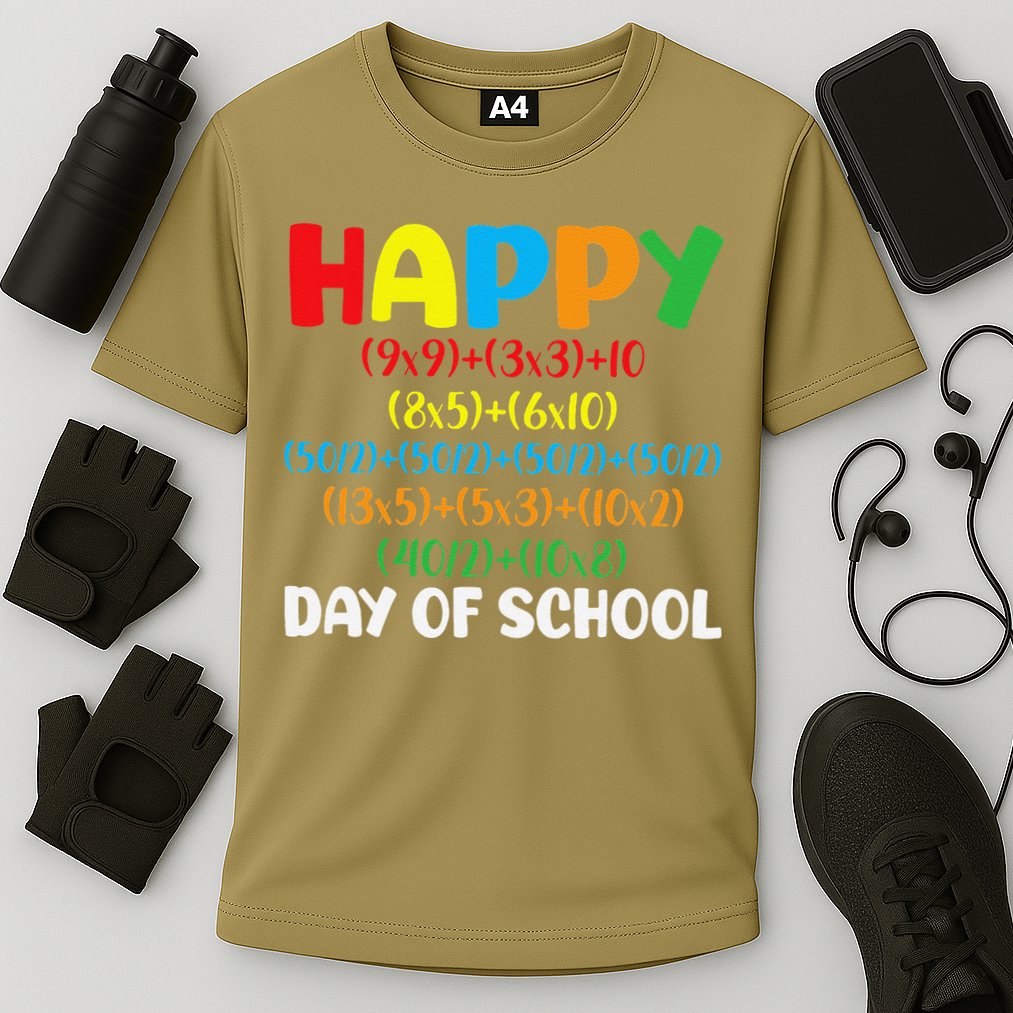 Math Formula Happy 100th Day Of School Math Teacher Performance Shirt