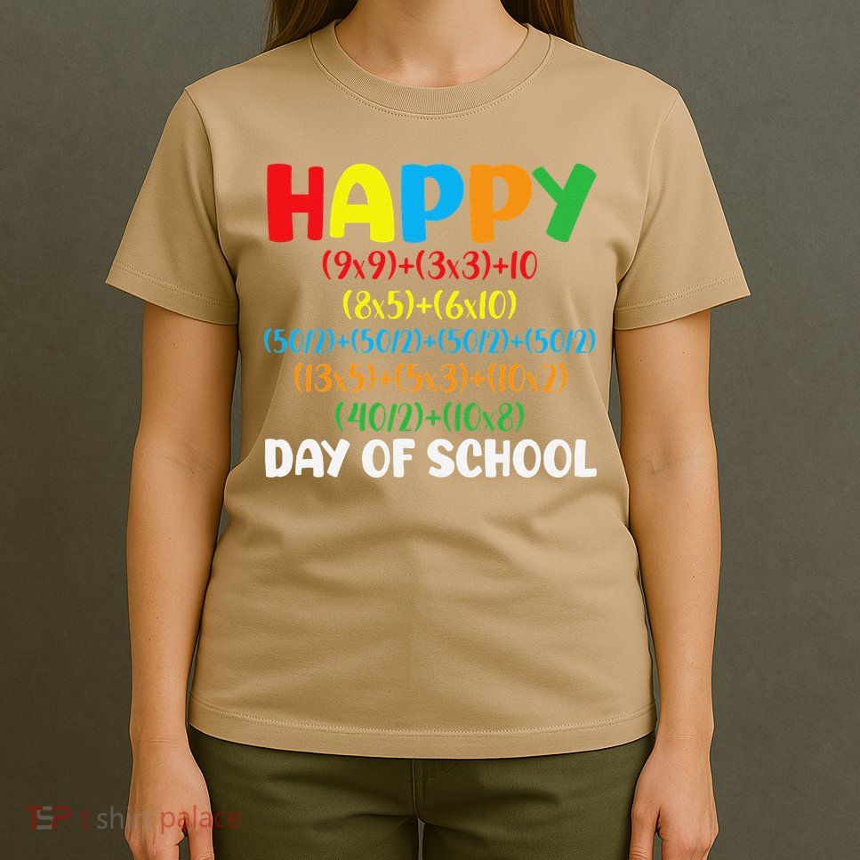 Math Formula Happy 100th Day Of School Math Teacher T-Shirt