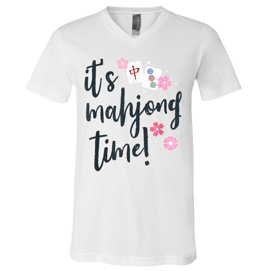 Mahjong For Her Mahjong Quote V-Neck T-Shirt