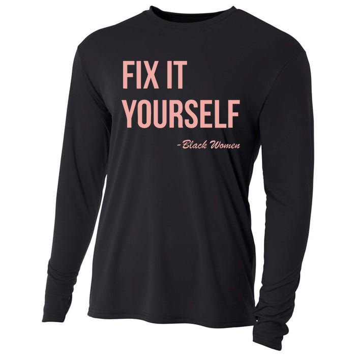 Myprideapparel Fix It Yourself Black Women Cooling Performance Long Sleeve Crew