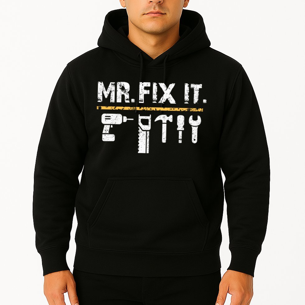 Mr Fix It . Funny Handyman Woodworking Hoodie