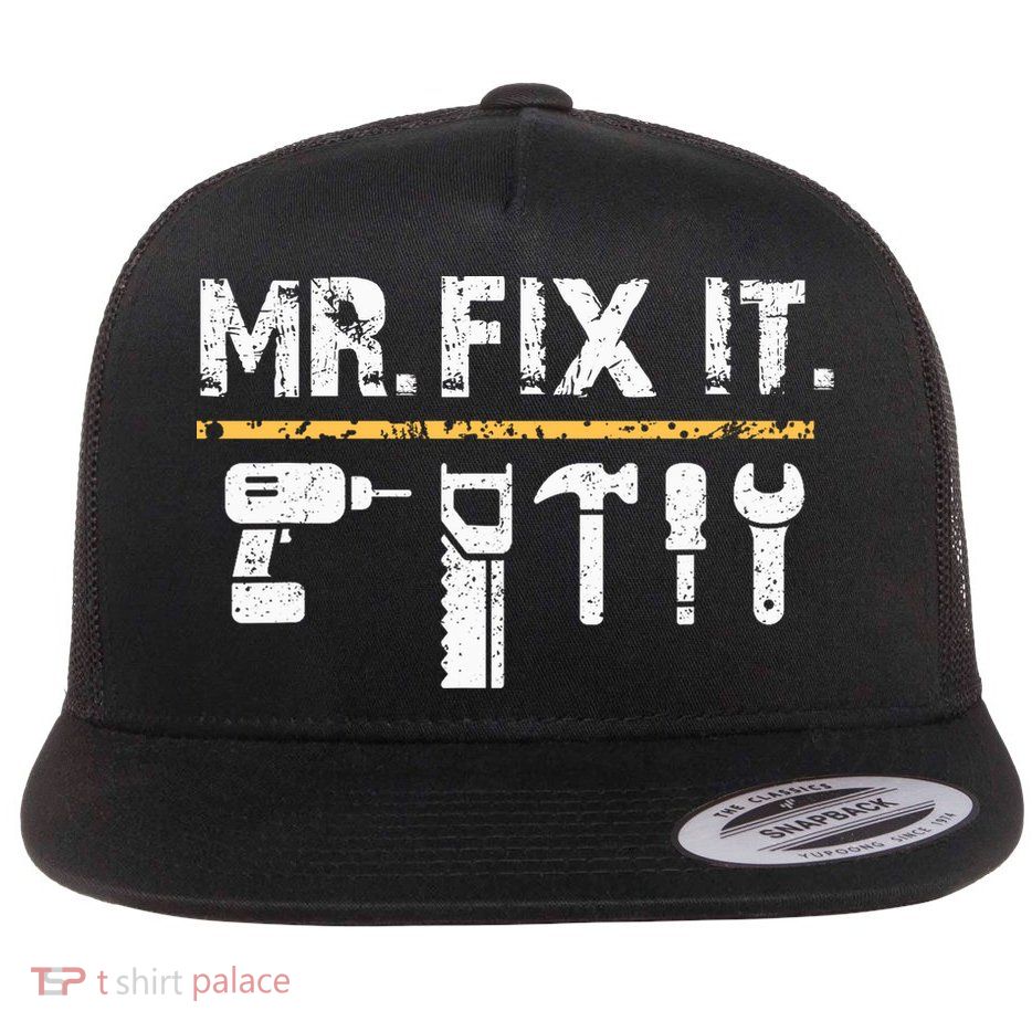 Mr Fix It . Funny Handyman Woodworking Flatbill Hat