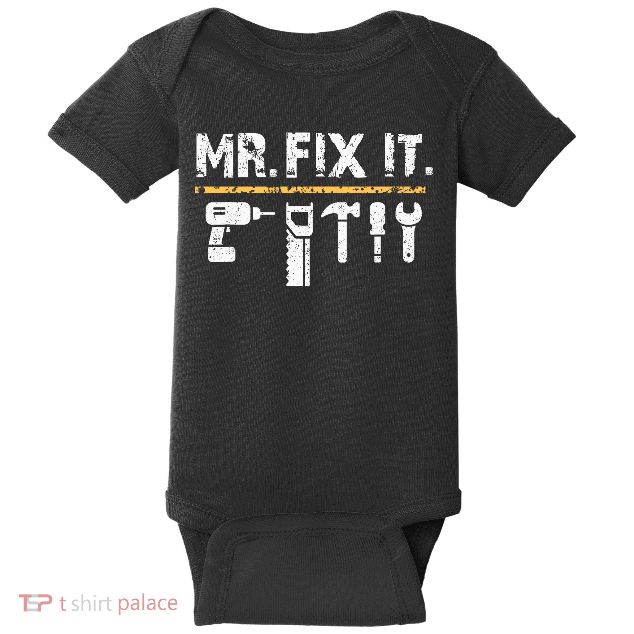 Mr Fix It . Funny Handyman Woodworking Baby Bodysuit
