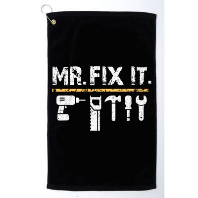 Mr Fix It . Funny Handyman Woodworking Golf Towel