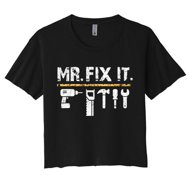 Mr Fix It . Funny Handyman Woodworking Crop Top