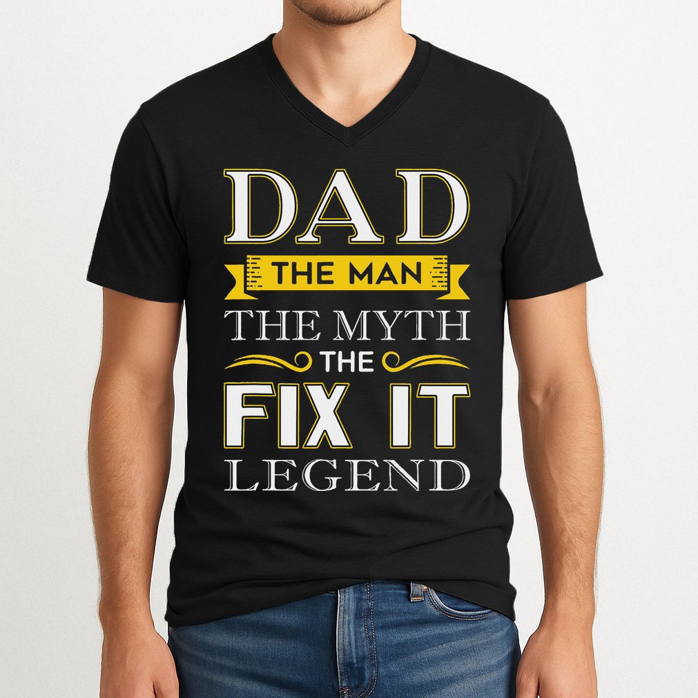 Mr Fix It Dad Fathers Day Handy Man V-Neck T-Shirt