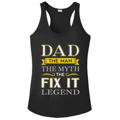 Mr Fix It Dad Fathers Day Handy Man Ladies PosiCharge Competitor Racerback Tank