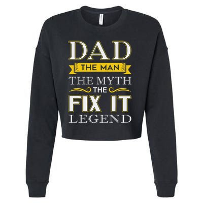 Mr Fix It Dad Fathers Day Handy Man Cropped Pullover Crew