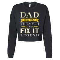 Mr Fix It Dad Fathers Day Handy Man Cropped Pullover Crew
