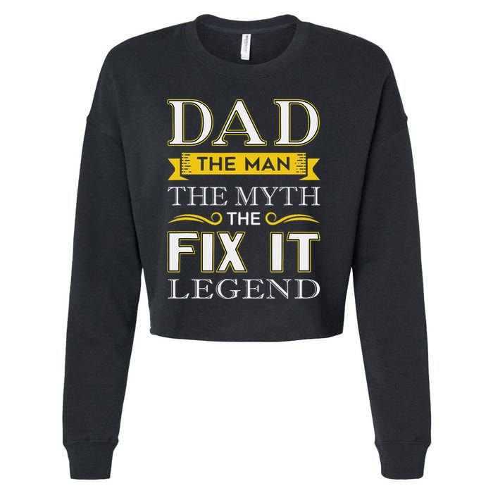 Mr Fix It Dad Fathers Day Handy Man Cropped Pullover Crew