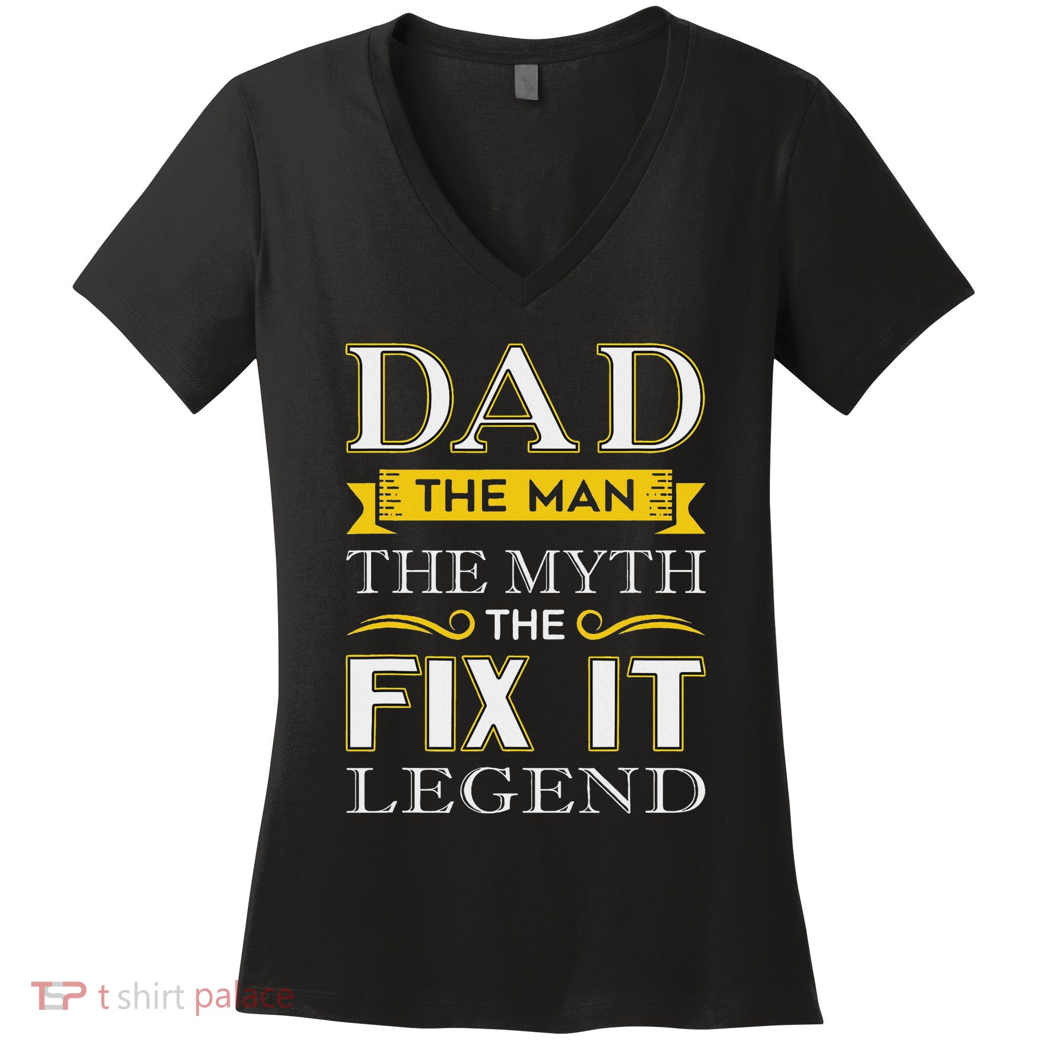 Mr Fix It Dad Fathers Day Handy Man Women's V-Neck T-Shirt