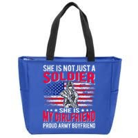 My Friend Is A Soldier Proud Army Friend Lover Funny Gift Zip Tote Bag