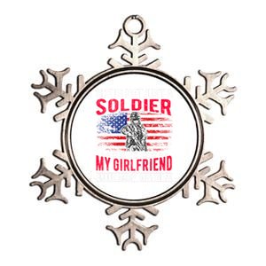 My Friend Is A Soldier Proud Army Friend Lover Funny Gift Metallic Star Ornament