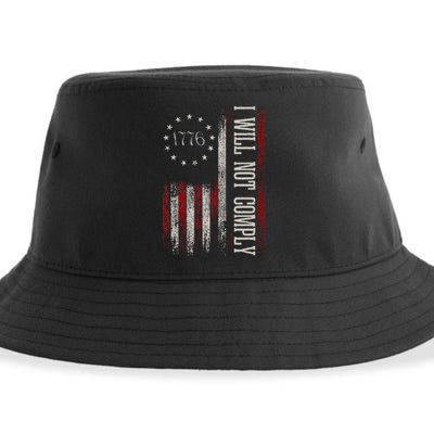 Medical Freedom I Will Not Comply No Mandates Sustainable Bucket Hat