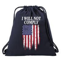 Medical Freedom I Will Not Comply No Mandates Drawstring Bag