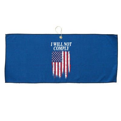 Medical Freedom I Will Not Comply No Mandates Large Microfiber Waffle Golf Towel