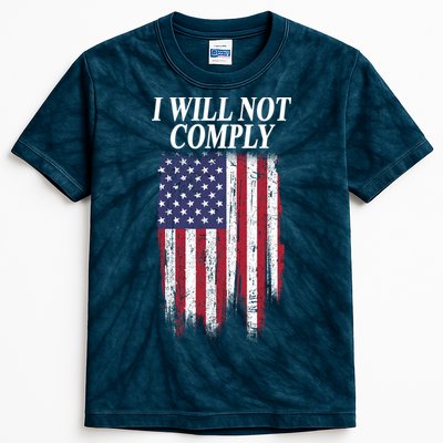 Medical Freedom I Will Not Comply No Mandates Kids Tie-Dye T-Shirt