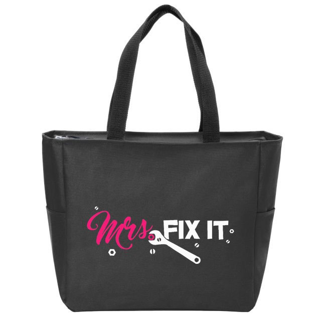 Mrs. Fix It For Handywoman Or Wife Who Likes To Fix Zip Tote Bag