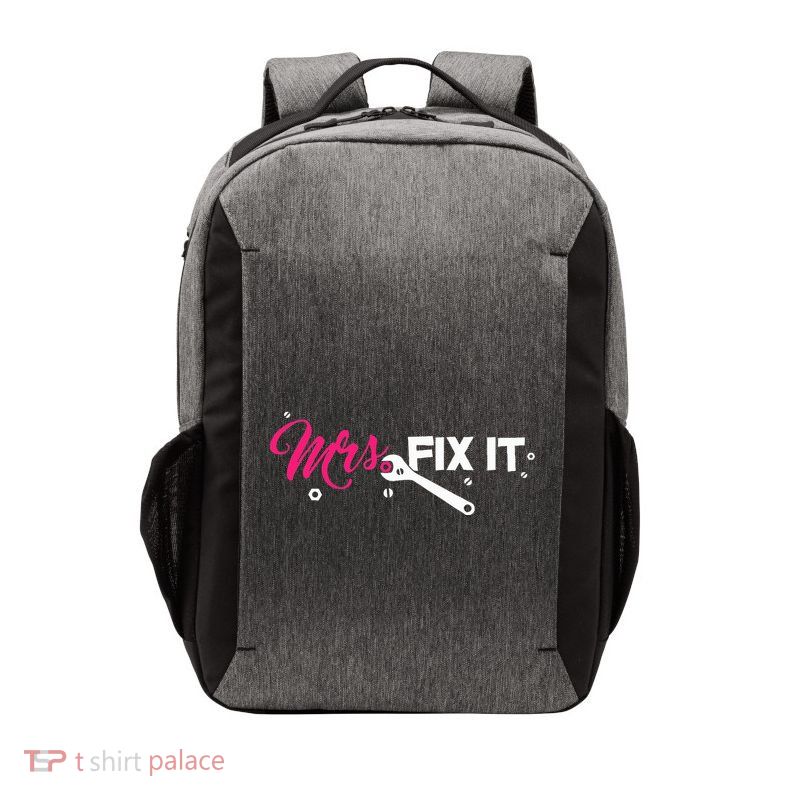 Mrs. Fix It For Handywoman Or Wife Who Likes To Fix Vector Backpack