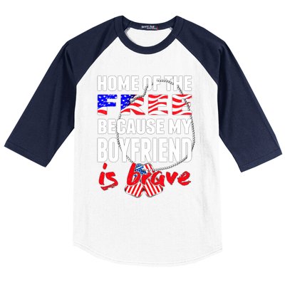 My Friend Is Brave Home Of The Free Proud Army Friend Gift Baseball Sleeve Shirt