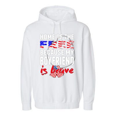 My Friend Is Brave Home Of The Free Proud Army Friend Gift Garment-Dyed Fleece Hoodie