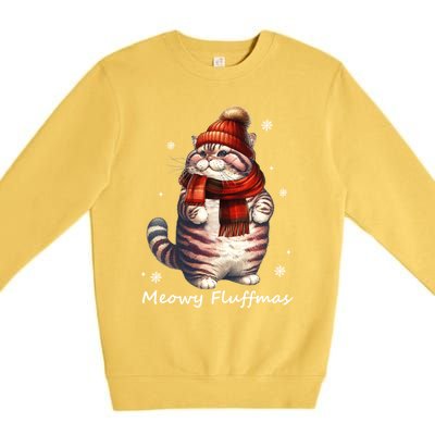 Meowy Fluffmas I Meowy Catmas Christmas Premium Crewneck Sweatshirt