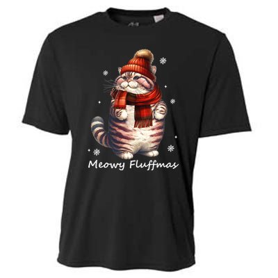 Meowy Fluffmas I Meowy Catmas Christmas Cooling Performance Crew T-Shirt