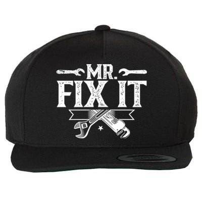 Mr Fix It Handy Repair Fixing Tinkerer Funny Gift Wool Snapback Cap