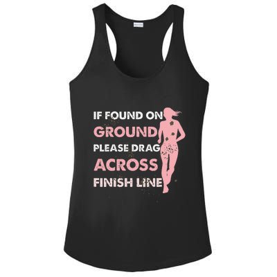 Muddy Fun If Found On Ground Please Drag Across Finish Line Ladies PosiCharge Competitor Racerback Tank