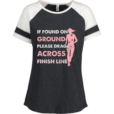 Muddy Fun If Found On Ground Please Drag Across Finish Line Enza Ladies Jersey Colorblock Tee