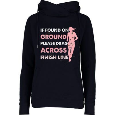 Muddy Fun If Found On Ground Please Drag Across Finish Line Womens Funnel Neck Pullover Hood