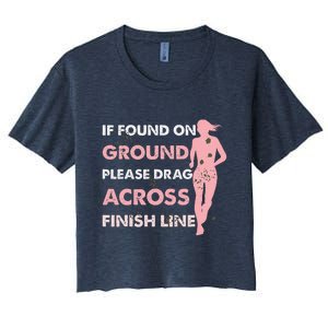 Muddy Fun If Found On Ground Please Drag Across Finish Line Women's Crop Top Tee