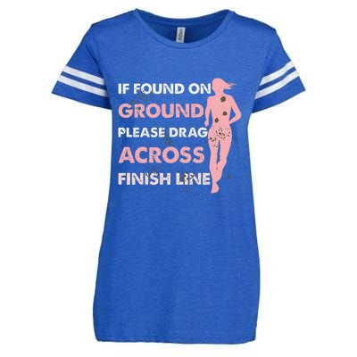 Muddy Fun If Found On Ground Please Drag Across Finish Line Enza Ladies Jersey Football T-Shirt