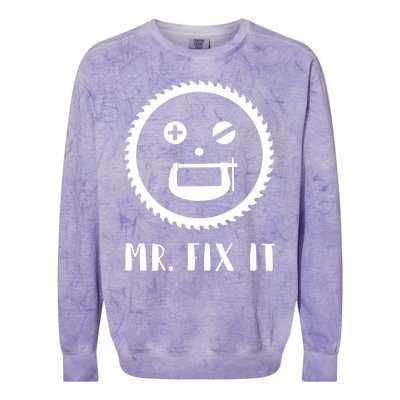 Mr Fix It Gift Handy Dad Meaningful Gift Colorblast Crewneck Sweatshirt