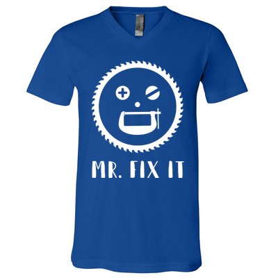 Mr Fix It Gift Handy Dad Meaningful Gift V-Neck T-Shirt