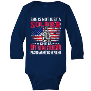 My Friend Is Soldier Hero Proud Army Friend Military Gift Baby Long Sleeve Bodysuit