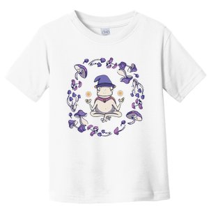 Magic Frog In Yoga Pose With Mushrooms Toddler T-Shirt