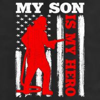 My Firefighter Is My Hero Usa Flag Firefighter Fire Son Meaningful Gift 7 Panel Mesh Trucker Snapback Hat
