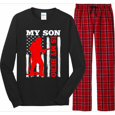 My Firefighter Is My Hero Usa Flag Firefighter Fire Son Meaningful Gift Long Sleeve Pajama Set