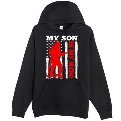 My Firefighter Is My Hero Usa Flag Firefighter Fire Son Meaningful Gift Premium Pullover Hoodie
