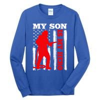 My Firefighter Is My Hero Usa Flag Firefighter Fire Son Meaningful Gift Tall Long Sleeve T-Shirt