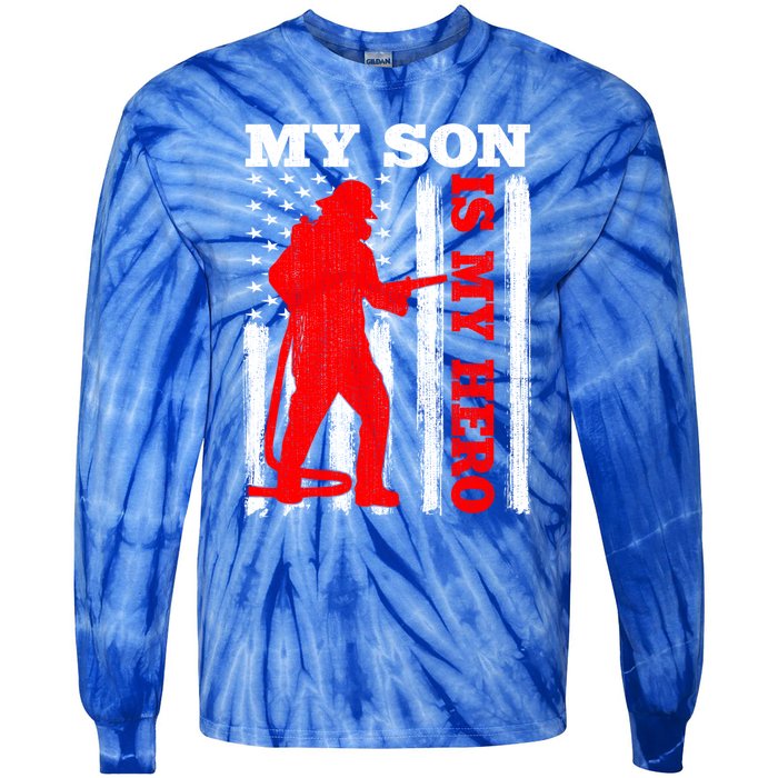 My Firefighter Is My Hero Usa Flag Firefighter Fire Son Meaningful Gift Tie-Dye Long Sleeve Shirt