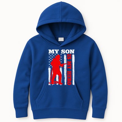 My Firefighter Is My Hero Usa Flag Firefighter Fire Son Meaningful Gift Kids Hoodie