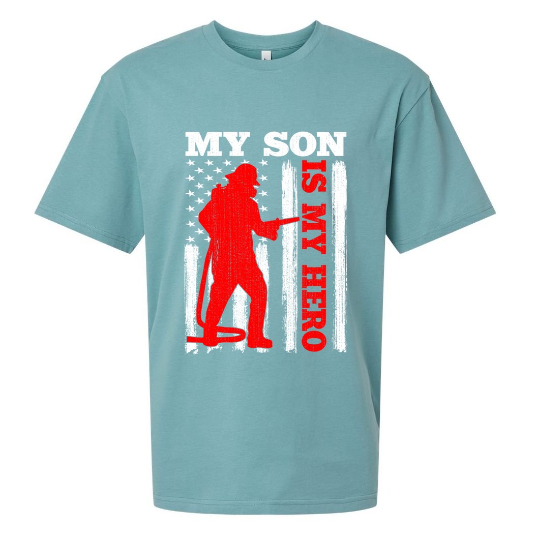My Firefighter Is My Hero Usa Flag Firefighter Fire Son Meaningful Gift Sueded Cloud Jersey T-Shirt