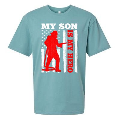 My Firefighter Is My Hero Usa Flag Firefighter Fire Son Meaningful Gift Sueded Cloud Jersey T-Shirt