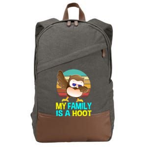 My Family Is A Hoot Cute Dabbing Owl Funny Gift Meaningful Gift Cotton Canvas Backpack