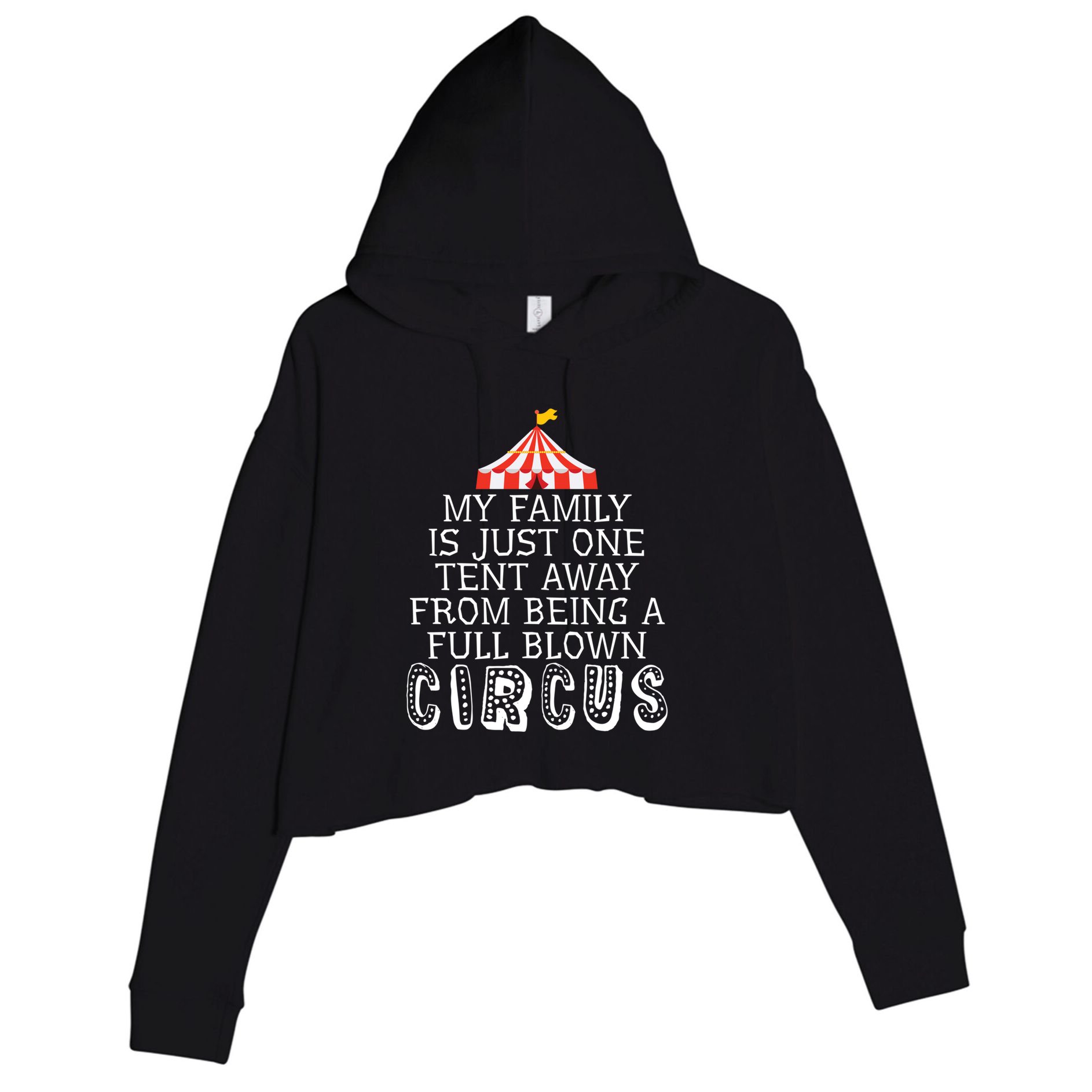 My Family Is Just One Tent Away From Circus Sarcastic Parent Cute Gift Crop Fleece Hoodie